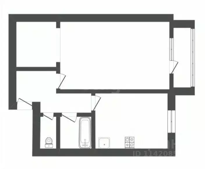 1-к кв. Воронежская область, Борисоглебск Северный мкр, 33 (33.1 м) - Фото 2