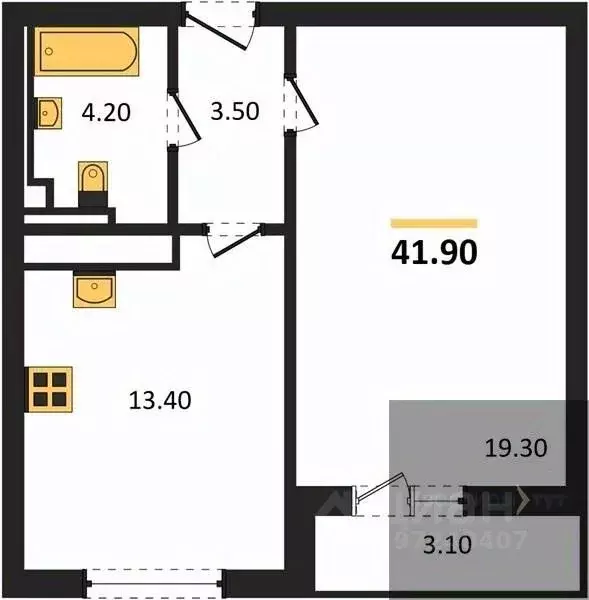 1-к кв. Воронежская область, Воронеж ул. Загоровского, 5/3 (41.9 м) - Фото 0