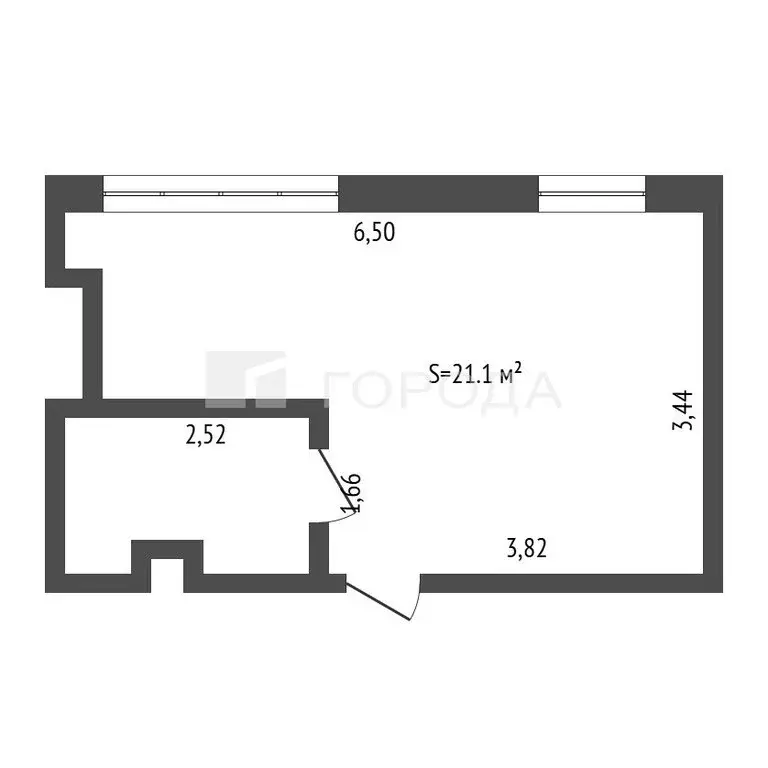 Квартира-студия: Новокузнецк, улица Энтузиастов, 11 (21.1 м) - Фото 1