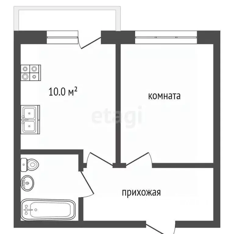 1-к кв. Ростовская область, Батайск ул. Шмидта, 5А (40.0 м) - Фото 1