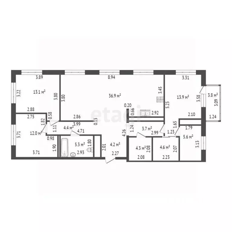 4-к кв. Санкт-Петербург просп. Героев, 31 (108.0 м) - Фото 1