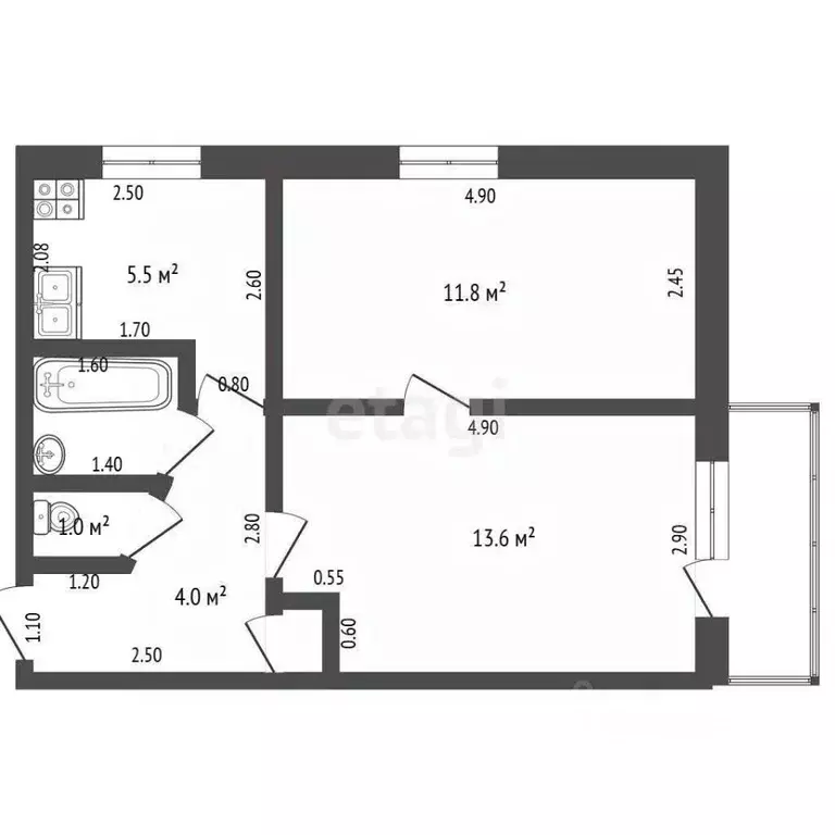 2-к кв. Мордовия, Рузаевка бул. Горшкова, 9А (38.8 м) - Фото 2
