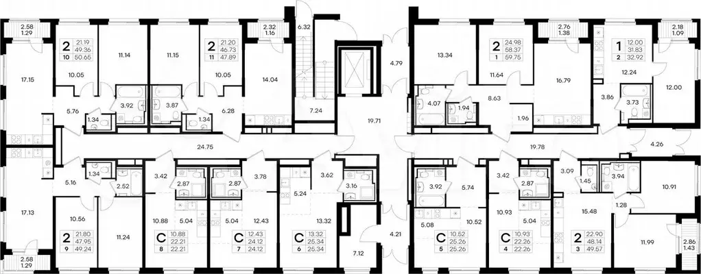 2-к. квартира, 49,6 м, 1/9 эт. - Фото 1