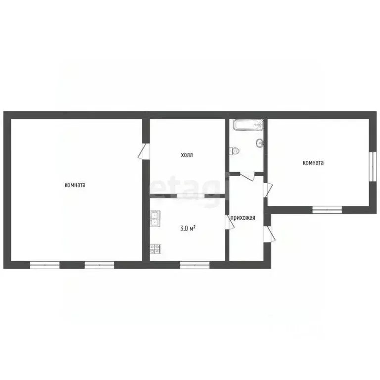 2-к кв. Ставропольский край, Кисловодск ул. Гагарина (30.7 м) - Фото 2