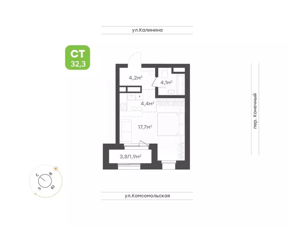 1-к кв. Хабаровский край, Хабаровск Клубный Дом на Калинина жилой ... - Фото 1
