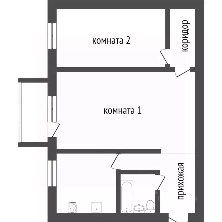 2-к кв. Бурятия, Улан-Удэ Сокол мкр, 1 (45.3 м) - Фото 1