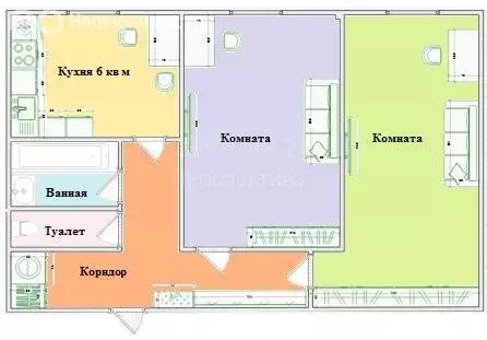 2-комнатная квартира: Люберцы, улица С.П. Попова, 38 (45 м) - Фото 1