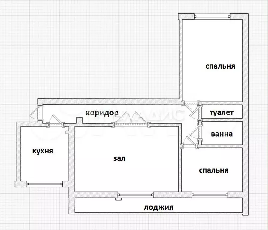 3-к. квартира, 65,3 м, 5/9 эт. - Фото 0