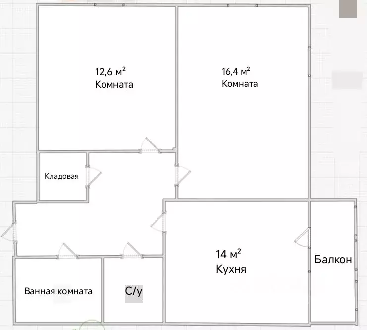 2-к кв. Ленинградская область, Гатчина Пушкинское ш., 13к1 (55.0 м) - Фото 2