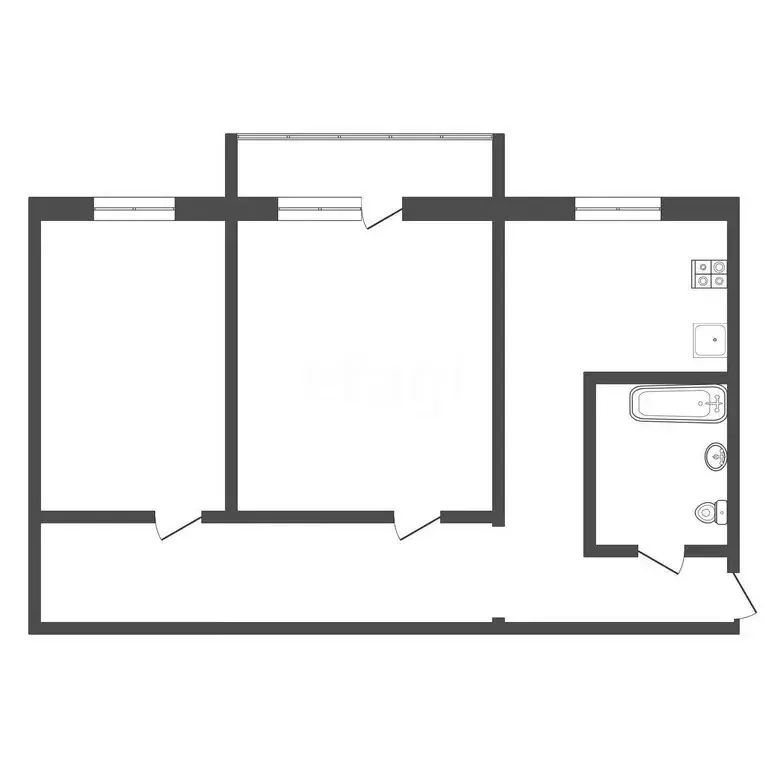 2-комнатная квартира: Кимовск, улица Драгушиной, 1 (47.7 м) - Фото 1