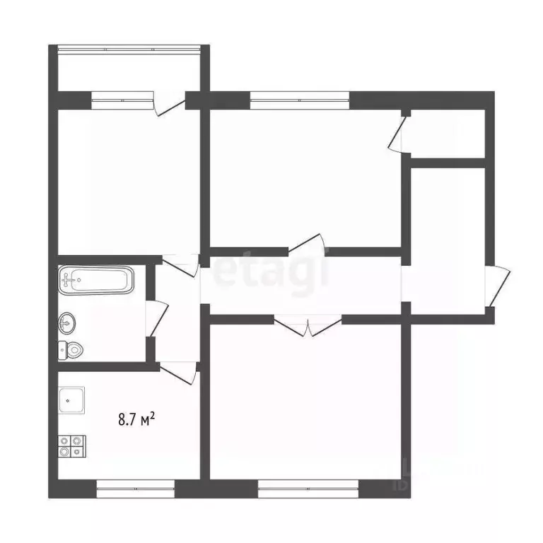 3-к кв. Москва ул. Сокольнический Вал, 8 (83.2 м) - Фото 1