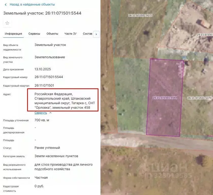 Участок в Ставропольский край, Шпаковский муниципальный округ, с. ... - Фото 1