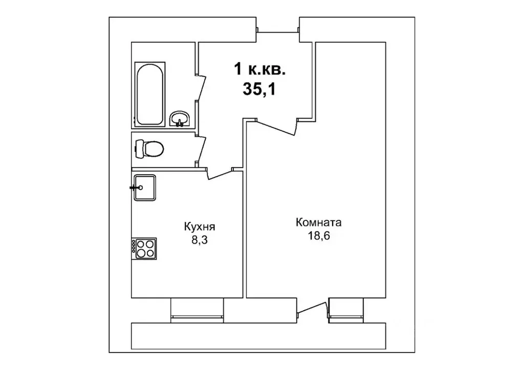 1-к кв. Нижегородская область, Саров ул. Курчатова, 16 (35.1 м) - Фото 0