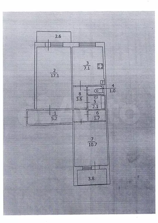 2-к. квартира, 48,5 м, 5/9 эт. - Фото 0