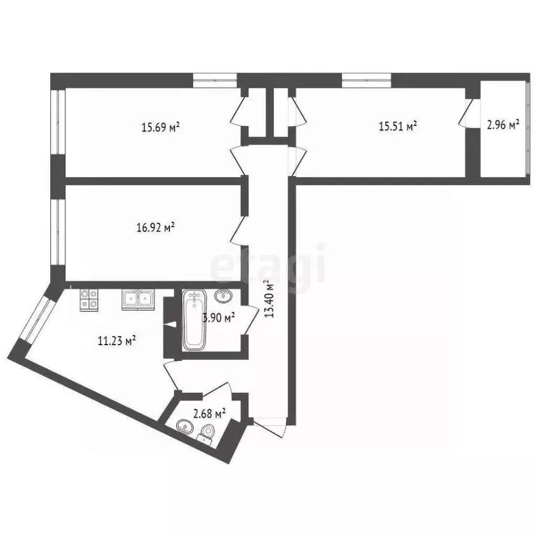 3-к кв. Саратовская область, Энгельс Комсомольская ул., 117к1 (79.0 м) - Фото 2
