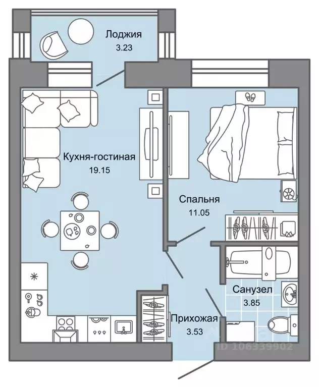 2-к кв. Ульяновская область, Ульяновск просп. Столыпина, 2Б (39.0 м) - Фото 0