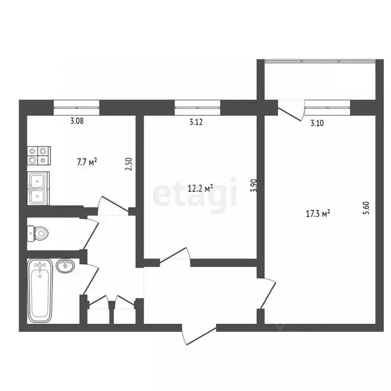 2-к кв. Ярославская область, Рыбинск просп. Мира, 11 (51.0 м) - Фото 2