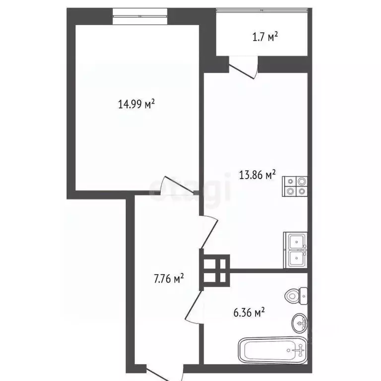 Студия Пермский край, Пермь Пушкарская ул., 136А (42.7 м) - Фото 0