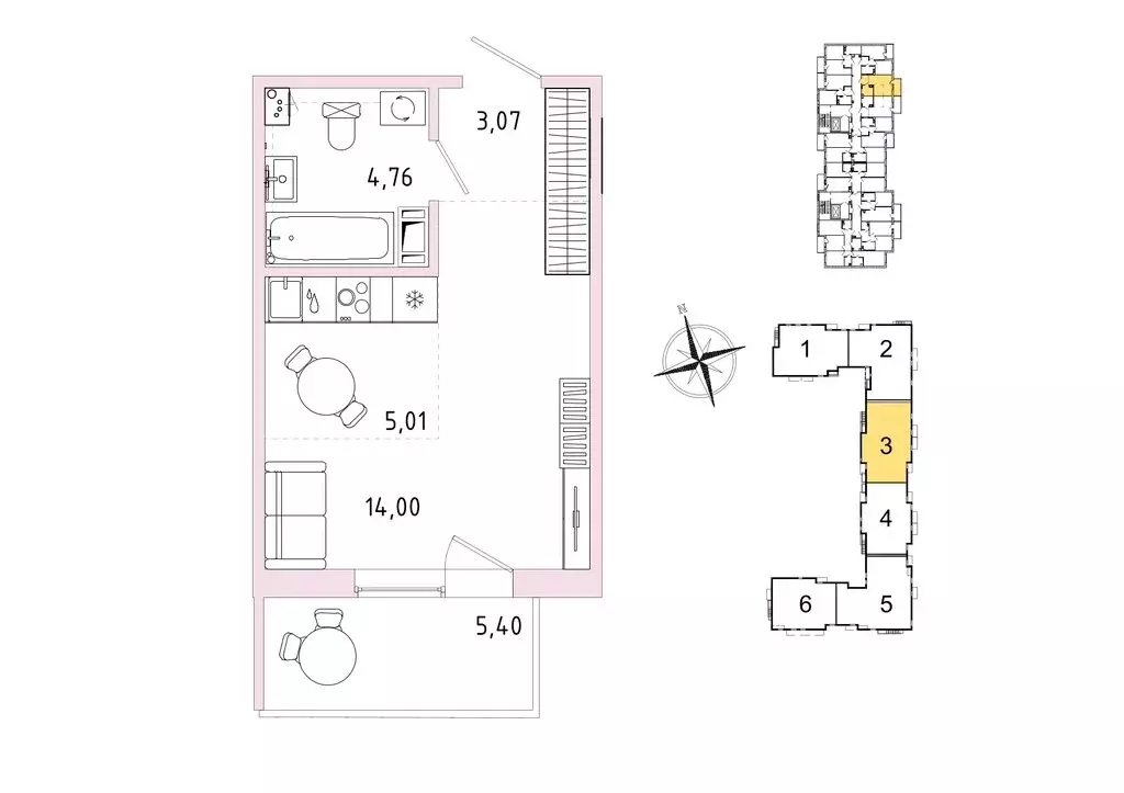 Квартира-студия: Гатчина, микрорайон Въезд (28.46 м) - Фото 1