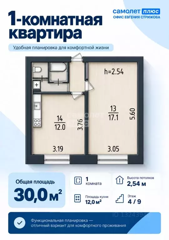 1-к кв. Пермский край, Пермь ул. Солдатова, 43 (30.0 м) - Фото 2