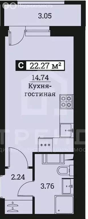 Квартира-студия: Мурино, Ручьёвский проспект, 6 (22.3 м) - Фото 0