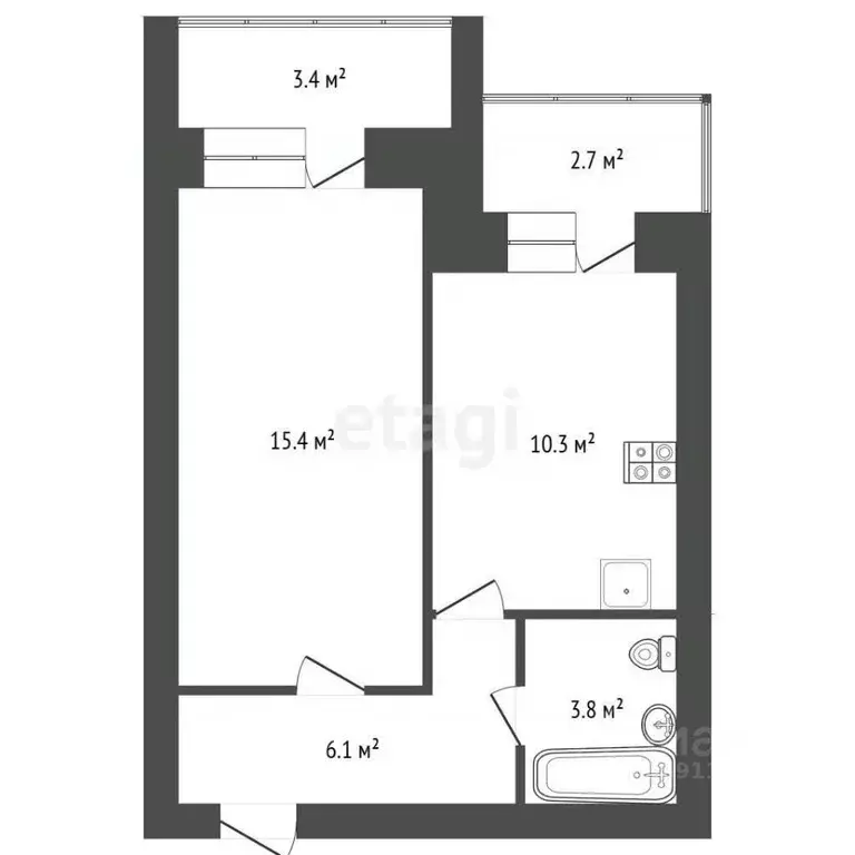 1-к кв. Чувашия, Чебоксары ул. Николая Рождественского, 1 (35.7 м) - Фото 2