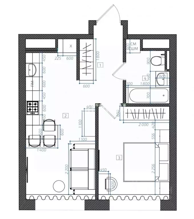 2-к кв. Москва Шелепихинская наб., 34к6 (43.0 м) - Фото 2