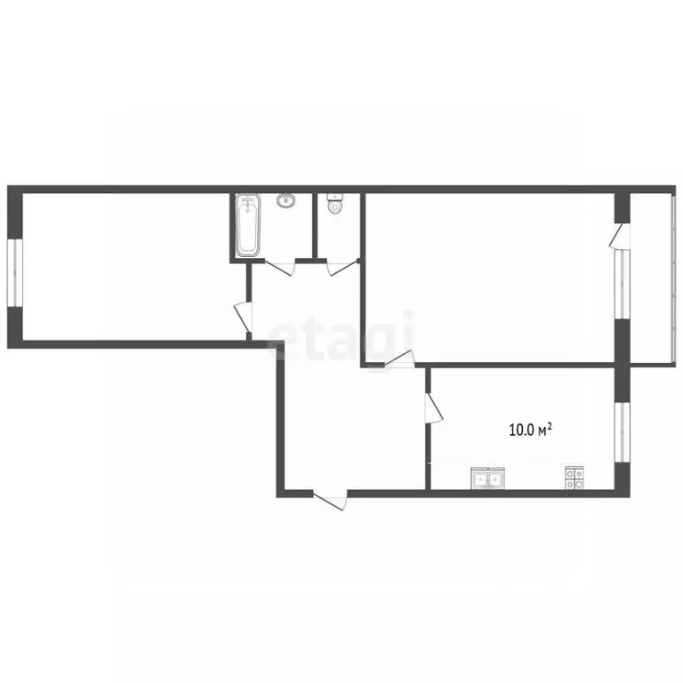 2-к кв. Костромская область, Кострома Некрасовское ш., 52 (54.0 м) - Фото 2
