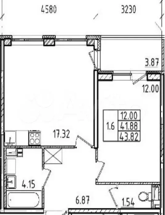 2-к. квартира, 44 м, 2/5 эт. - Фото 0