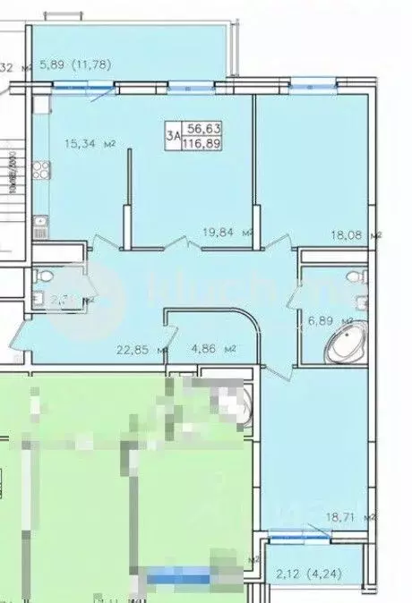 3-к кв. Татарстан, Казань Чистопольская ул., 86/10 (113.0 м) - Фото 2