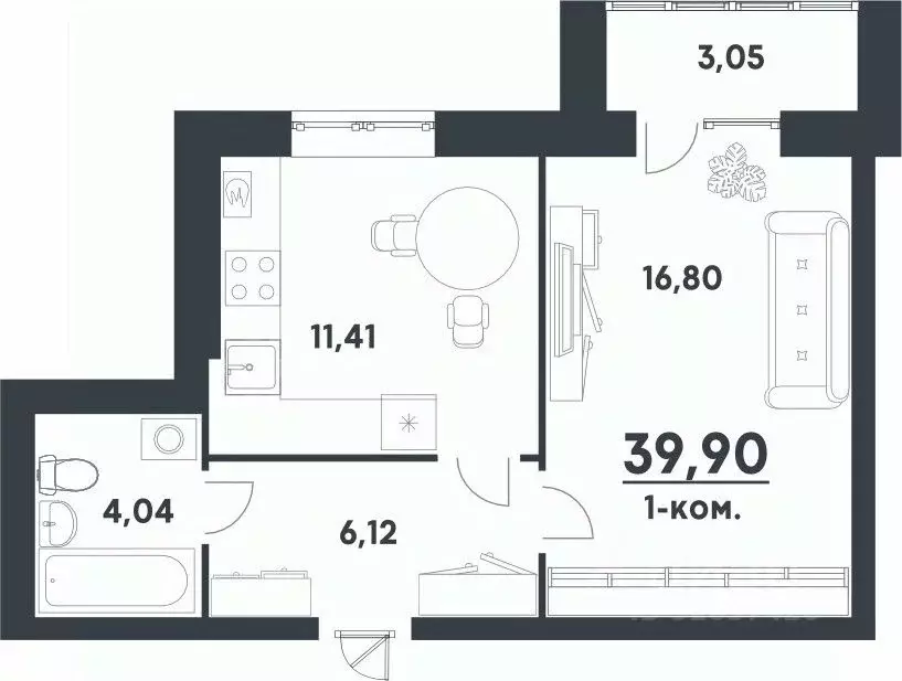 1-к кв. Волгоградская область, Волгоград Долина-2 жилрайон,  (39.9 м) - Фото 0