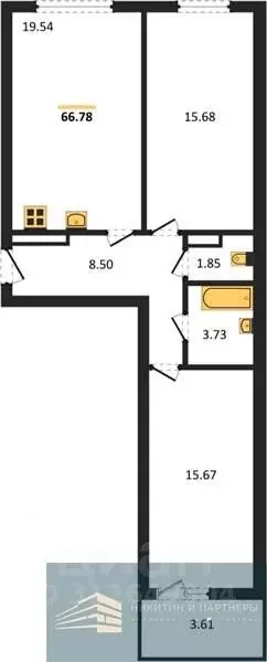 2-к кв. Воронежская область, Воронеж Краснознаменная ул., 72 (66.7 м) - Фото 0