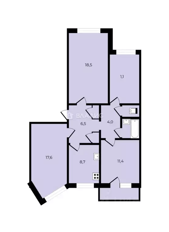4-к кв. Липецкая область, Липецк ул. А.Г. Стаханова, 33 (81.0 м) - Фото 2