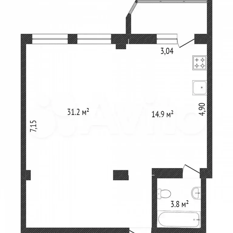 1-к. квартира, 49,9 м, 12/13 эт. - Фото 0