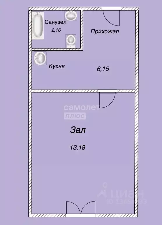 1-к кв. Ульяновская область, Ульяновск ул. Любови Шевцовой, 59Б (21.5 ... - Фото 1