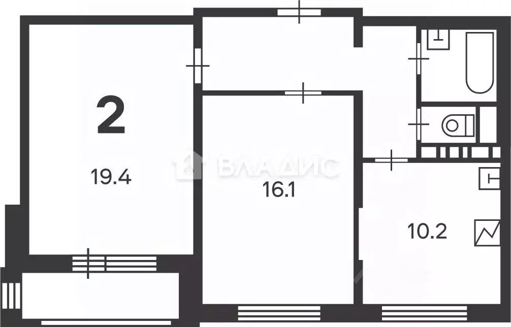 2-к кв. Москва ул. Кварцевая, 4к1 (59.2 м) - Фото 1