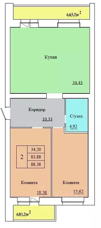 2-к кв. Ярославская область, Ярославль ул. Белинского, 17А (88.38 м) - Фото 0