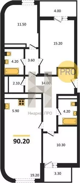 Продаётся 3-к квартира, 92.1 м - Фото 0