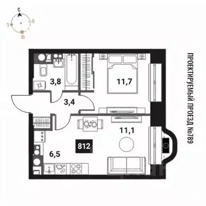 2-к кв. Москва Интеллигент жилой комплекс (36.5 м) - Фото 0