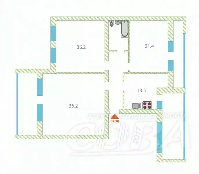 3-к кв. Тюменская область, Тюмень Северная ул., 3 (112.0 м) - Фото 2