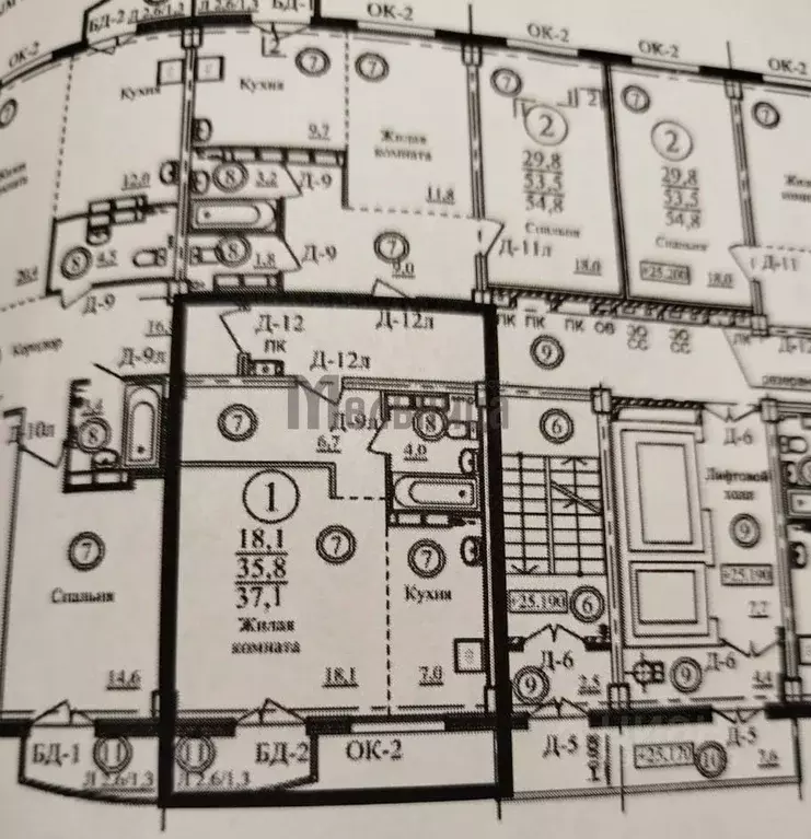 Студия Волгоградская область, Волгоград ул. Фадеева, 59А (35.4 м) - Фото 2