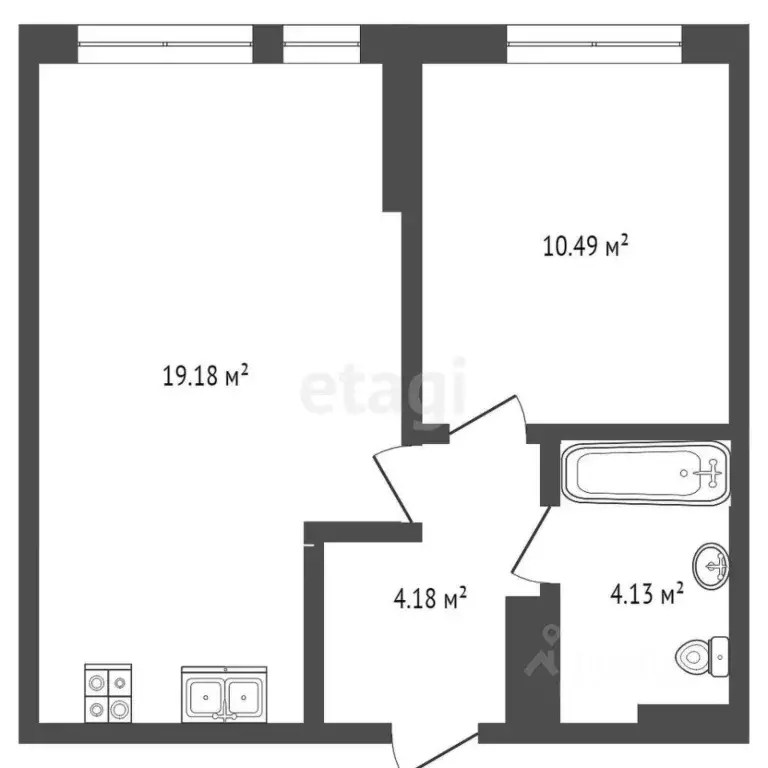 1-к кв. Тюменская область, Тюмень ул. Павла Никольского, 10 (38.6 м) - Фото 1