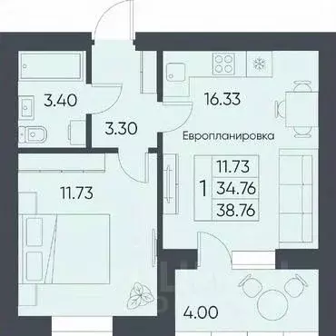 1-к кв. Саратовская область, Татищево рп  (38.76 м) - Фото 0