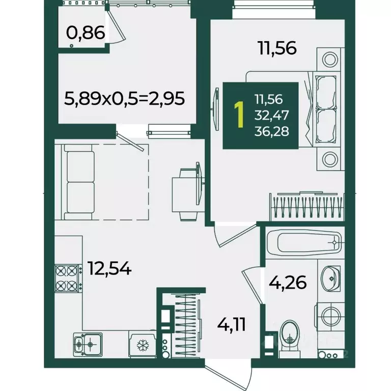 1-к кв. Краснодарский край, Краснодар Образцово мкр,  (36.28 м) - Фото 0