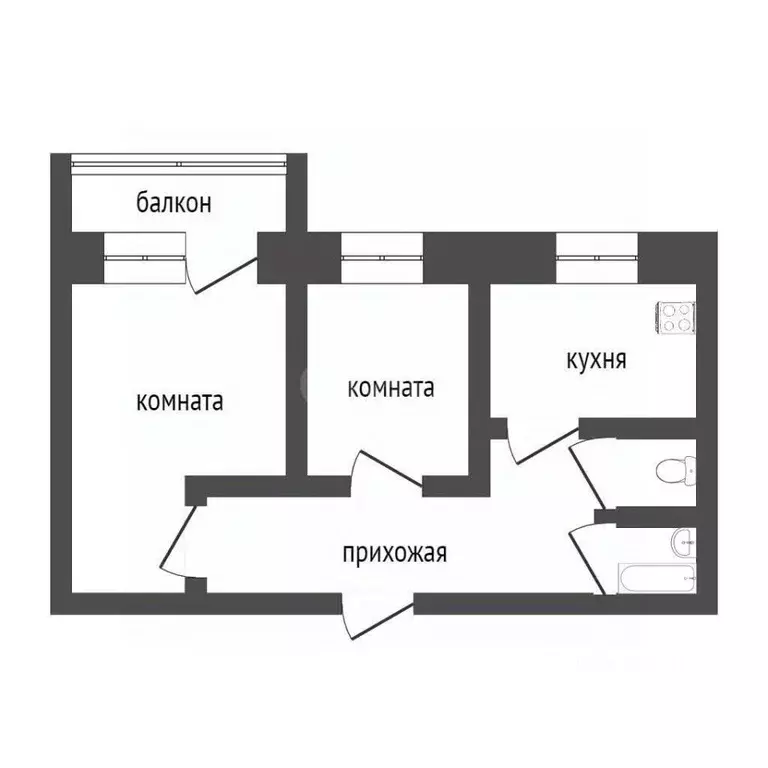 2-к кв. Курганская область, Курган ул. Карла Маркса, 143А (50.0 м) - Фото 2