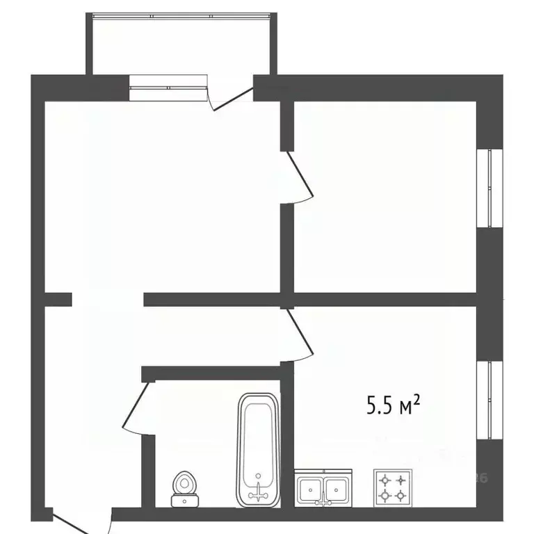 1-к кв. Челябинская область, Челябинск Трудовая ул., 17А (31.7 м) - Фото 1