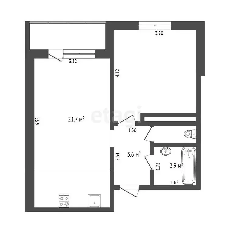 1-комнатная квартира: Тюмень, улица Мебельщиков, 6 (41.6 м) - Фото 1