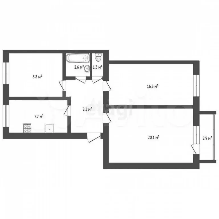3-к. квартира, 65 м, 4/5 эт. - Фото 0