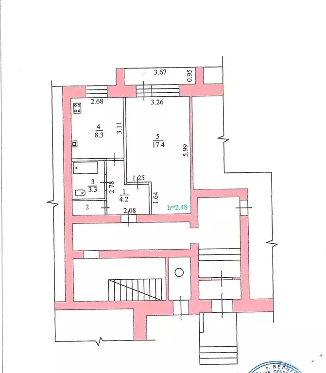 1-комнатная квартира: Благовещенск, улица Ленина, 30/2 (34.5 м) - Фото 1