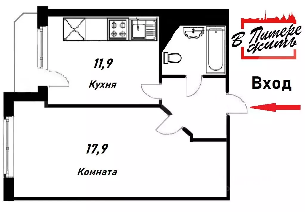 1-к кв. Ленинградская область, Колтуши Всеволожский район, пер. ... - Фото 2